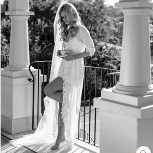 LeRose Bridal Lace Maxi Robe